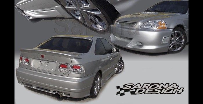 Custom Honda Civic  Coupe Side Skirts (1996 - 2000) - $299.00 (Part #HD-017-SS)